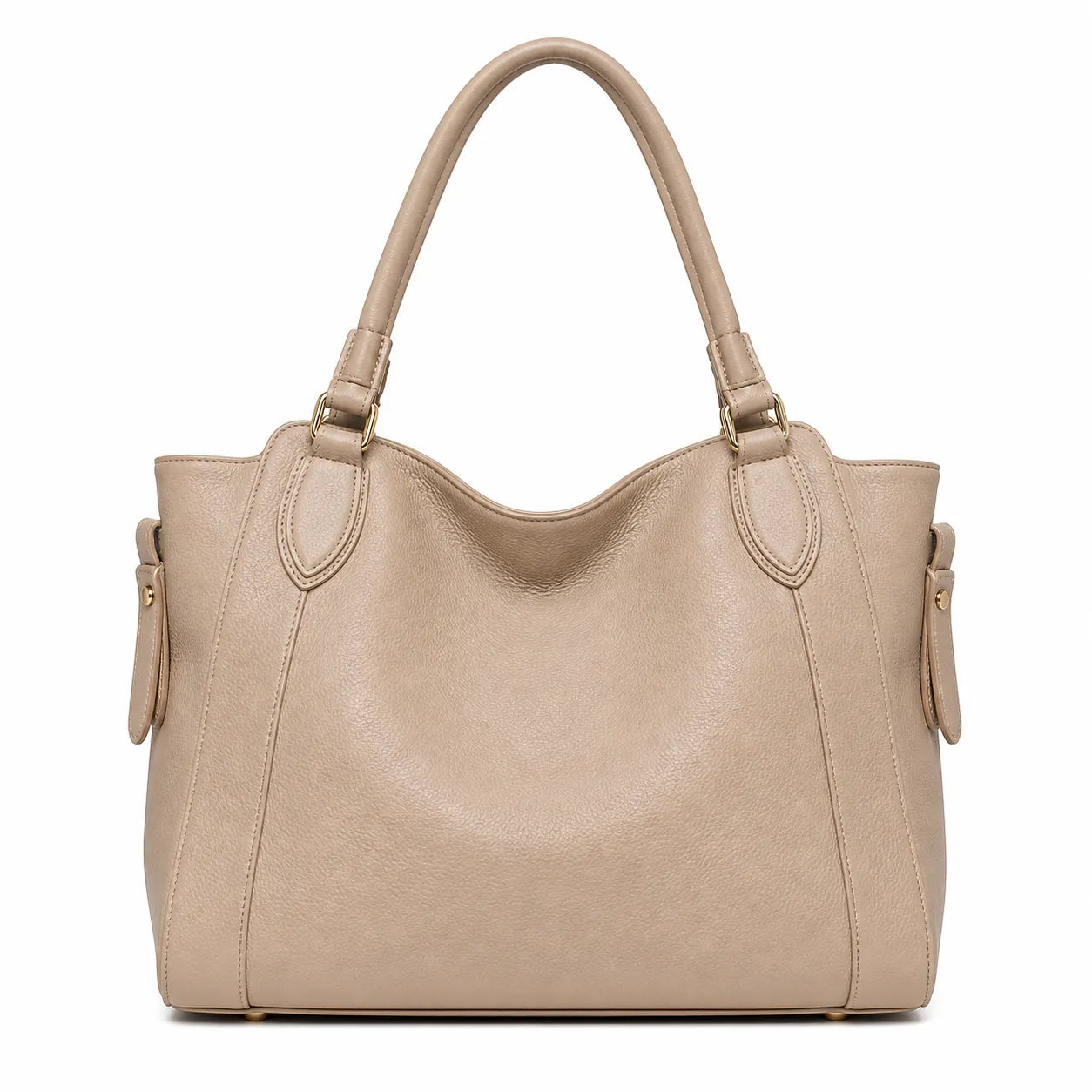 Bagblom Beige Structured Tote Handbag