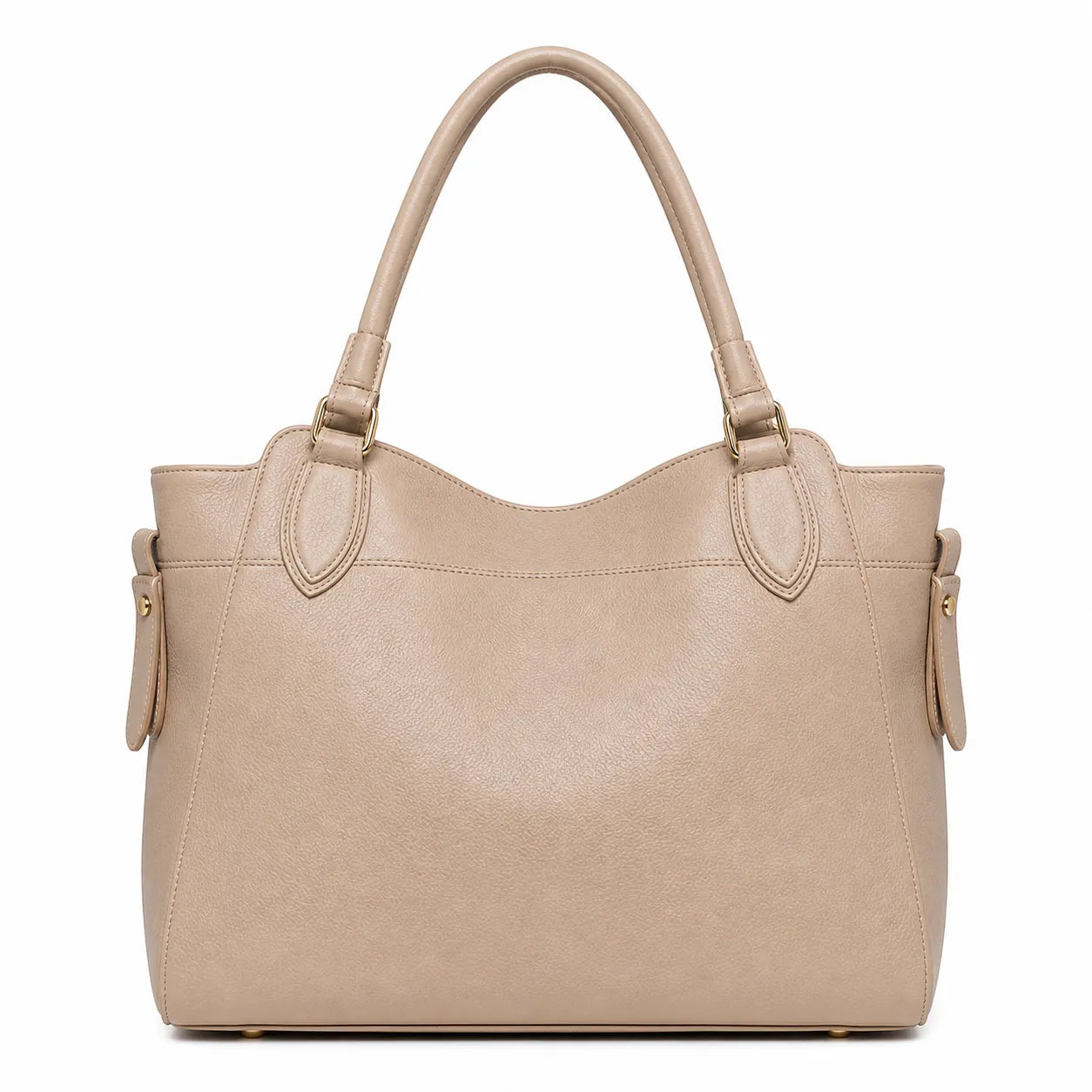 Bagblom Beige Structured Tote Handbag