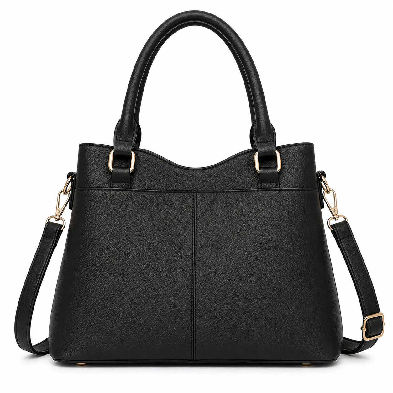 Bagblom Black Structured Tote Handbag with Dual Handles