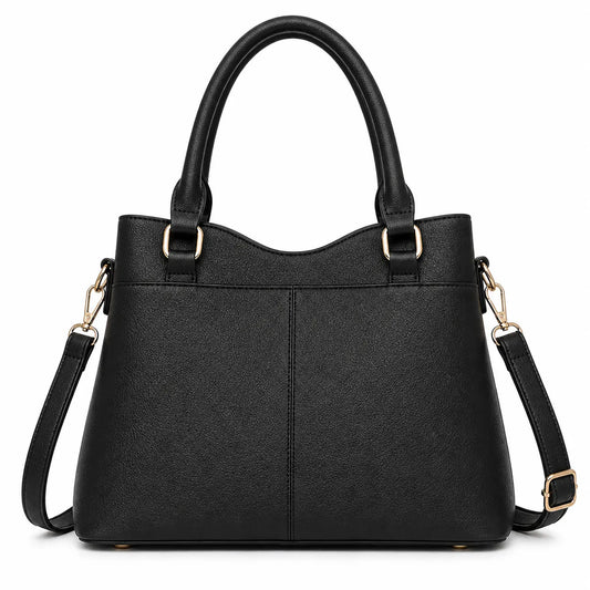 Bagblom Black Structured Tote Handbag with Dual Handles
