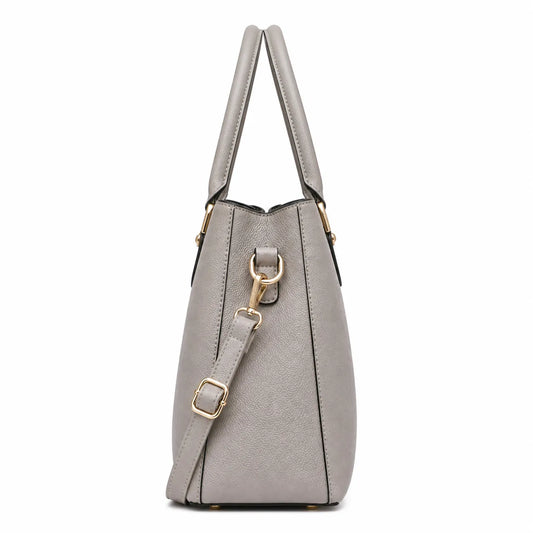 Bagblom Light Grey Structured Tote Handbag