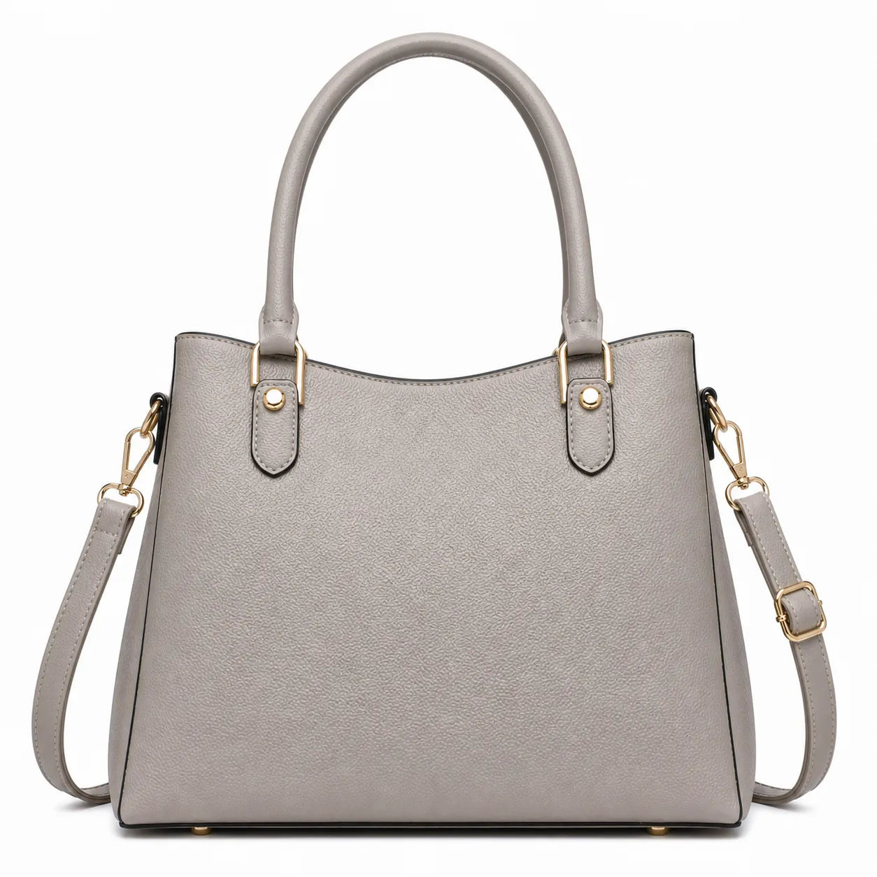 Bagblom Light Grey Structured Tote Handbag
