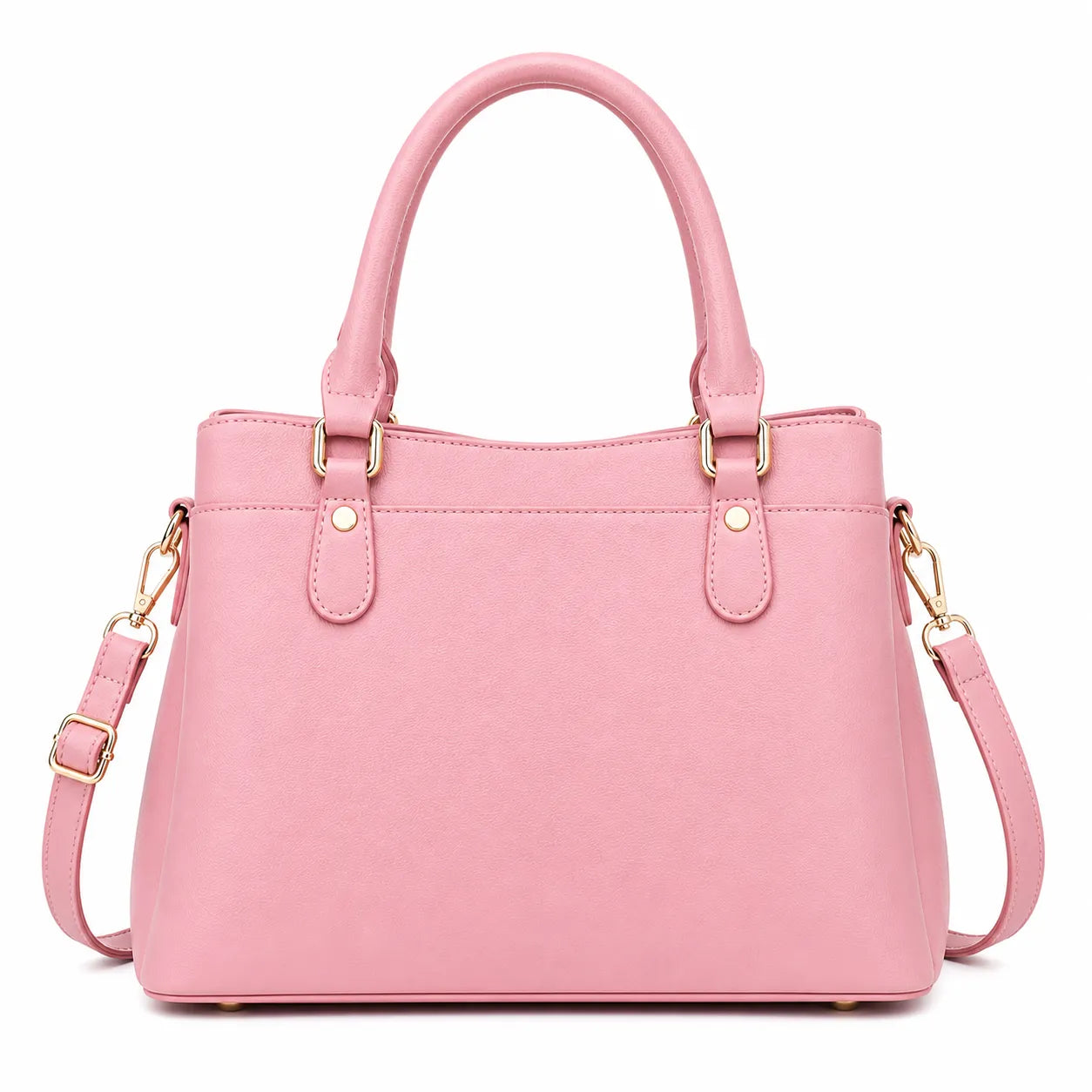 Bagblom Pink Structured Tote Handbag with Dual Handles