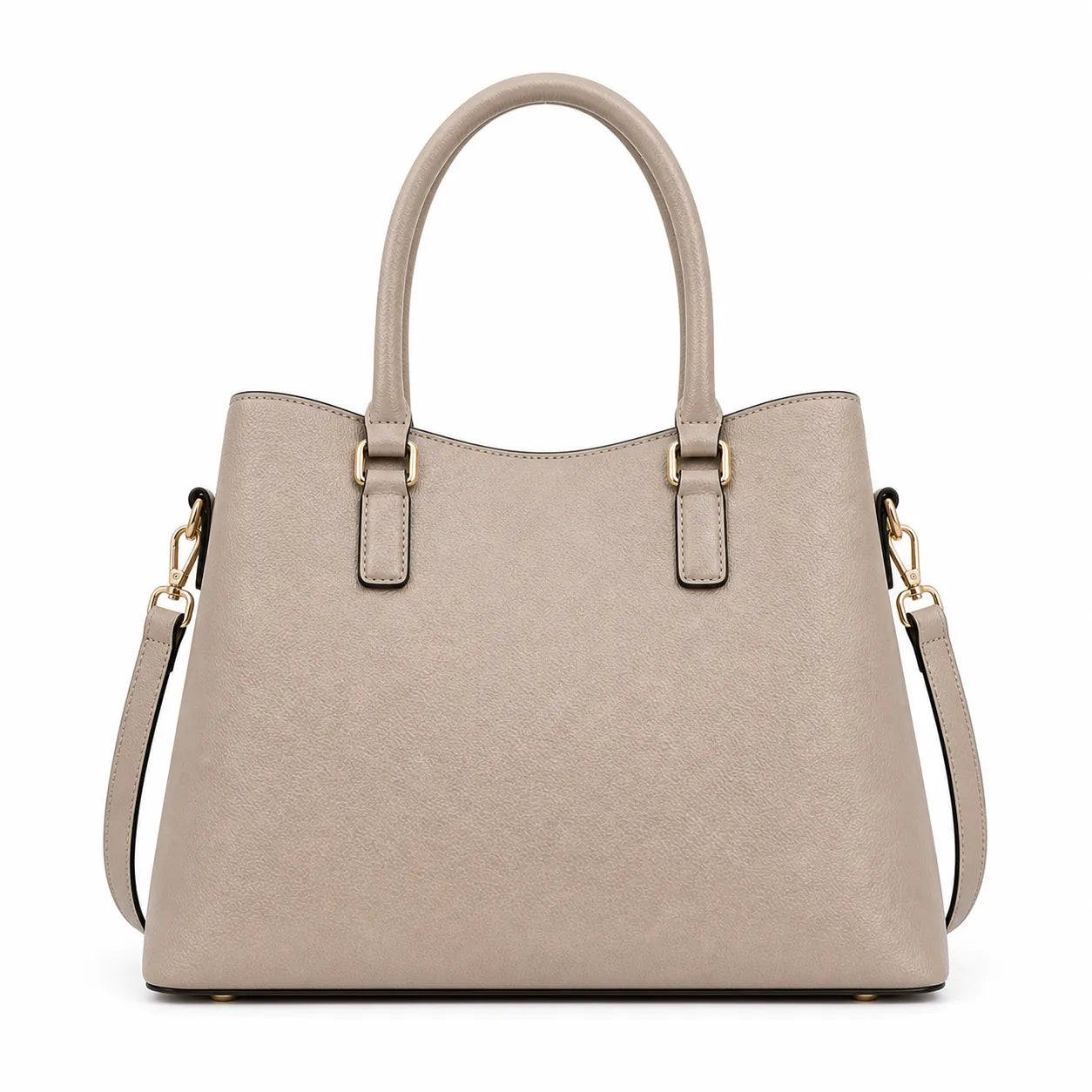 Bagblom Taupe Faux Leather Tote Handbag for Women