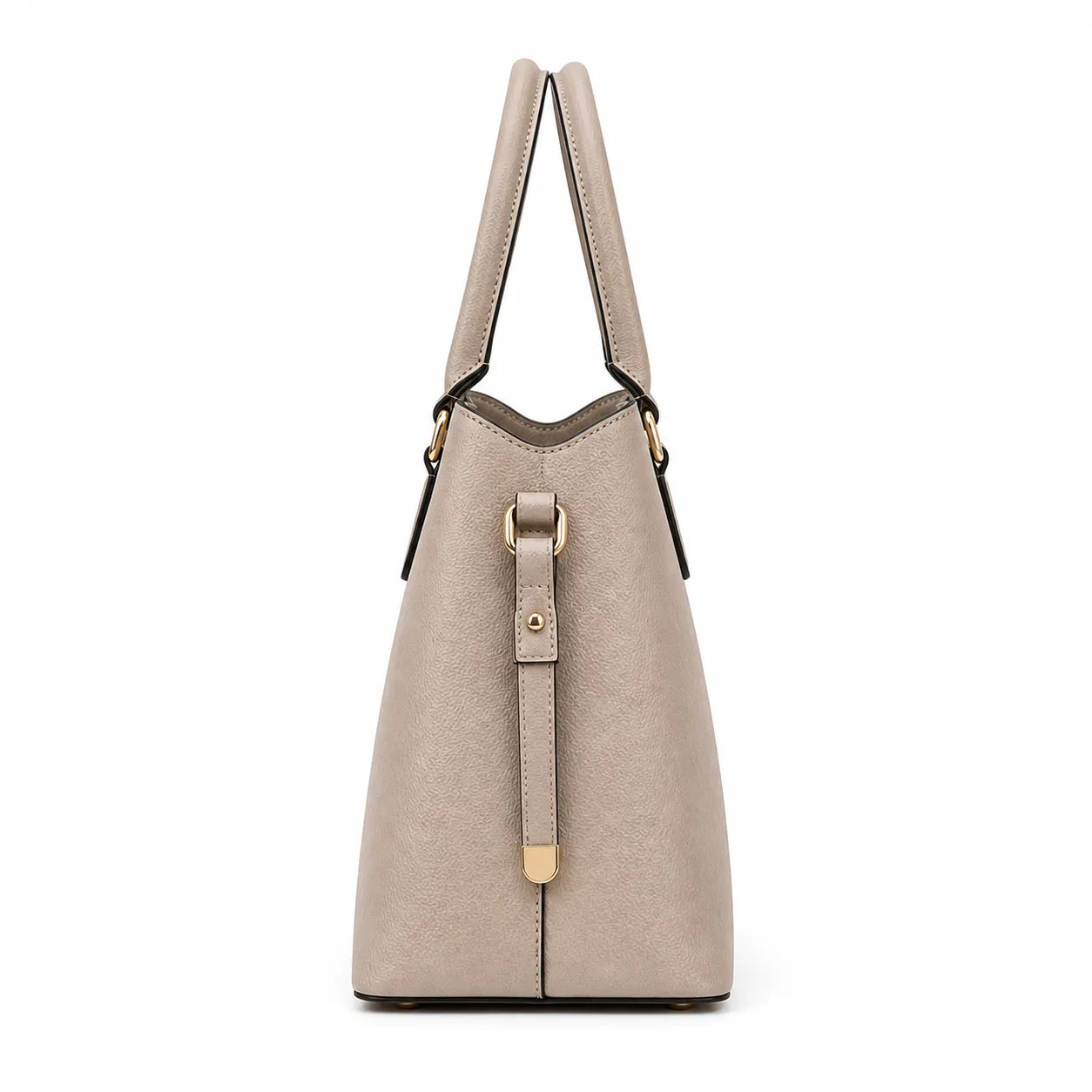 Bagblom Taupe Faux Leather Tote Handbag for Women