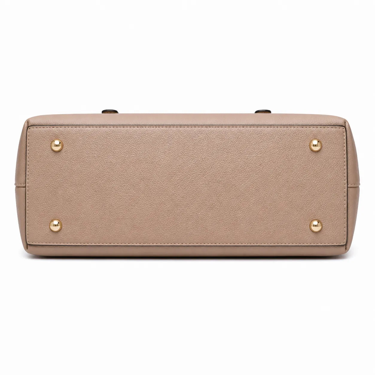 Bagblom Taupe Structured Tote Handbag with Shoulder Strap